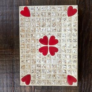 Red hearts vanity tray, mosaic tile